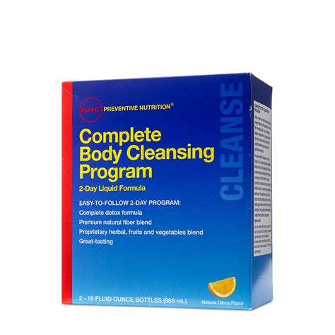 Jul 17, 2021 GNC Preventive Nutrition Complete Body Cleansing Program - Natural Citrus Flavor, 2 16oz. . Gnc complete body cleansing program 2 day drug test